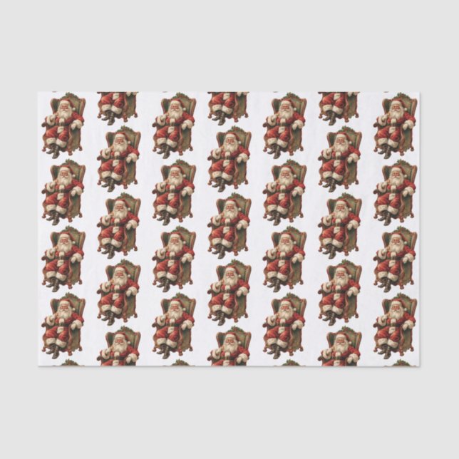 Vintages Weihnachtsmuster Seidenpapier (Vorderseite)