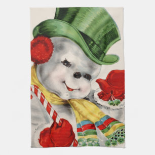Vintages Weihnachtsretro Snowman-Küchentuch Handtuch