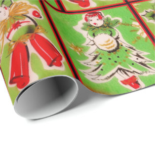 Vintages Weihnachtsverpackungs-Papier Geschenkpapier