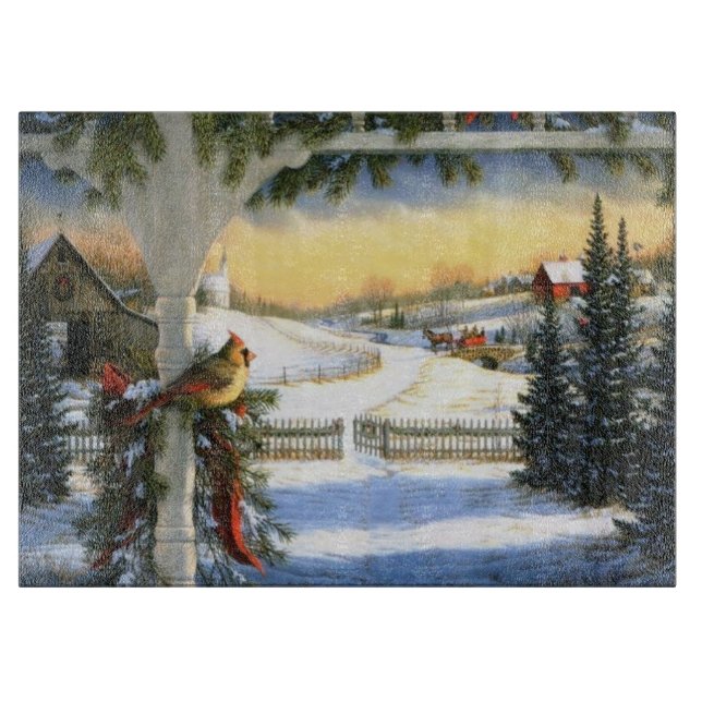 Vintages Weihnachtsvogel-Ausschnitt-Brett Schneidebrett (Vorderseite)