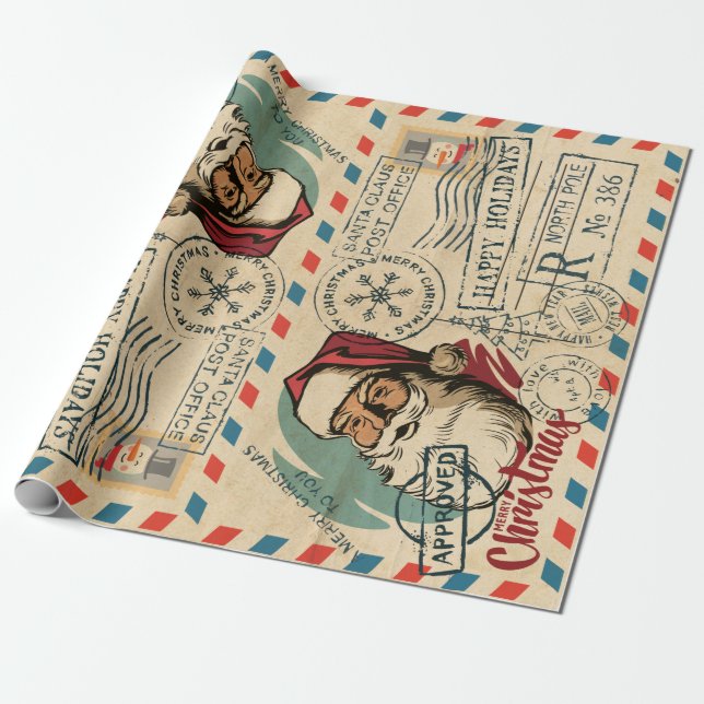 Vintages Weihnachtswackelpapier Geschenkpapier (Ungerollt)