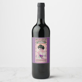 Vintages Weinfelster lila pink Weinetikett