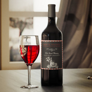 Vintages Weinlabel der italienischen Verlobung Weinetikett