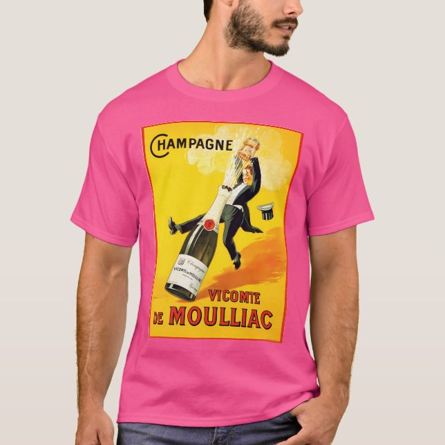 Vintages Weinposter T-Shirt (Vorderseite)