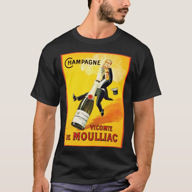 Vintages Weinposter T-Shirt (Vorderseite)