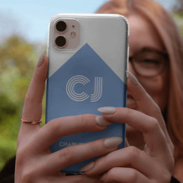 Vintages Weiß und Aqua-Blau mit Monogramm Case-Mate iPhone Hülle