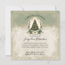 Vintages Weißes Blumengebirge Weihnachtsbaum Elega Einladung