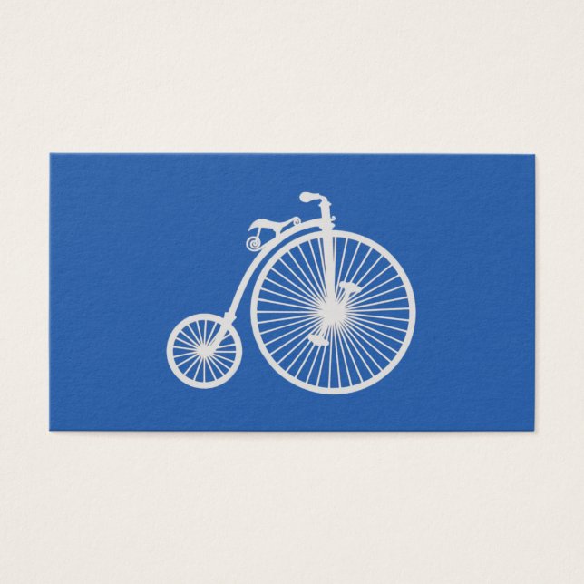 Vintages weißes Fahrrad auf blau (Vorderseite)