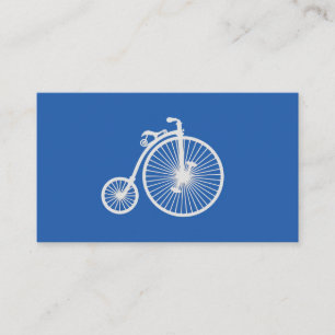 Vintages weißes Fahrrad auf blau Visitenkarte
