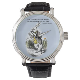 Vintages weißes Kaninchen-Alter der Armbanduhr