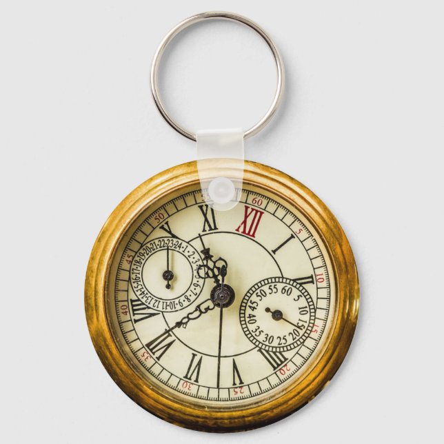 Vintages Weißes Kaninchen Antikes Steampunk Beobac Schlüsselanhänger (Vorderseite)