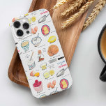 Vintages, weißes und rot-gelbes Rezept Case-Mate iPhone Hülle<br><div class="desc">Ein originelles iPhone-Gehäuse für jemanden,  der gerne mit Zutaten für ein Rezept-Muster des Cheesecake kocht</div>