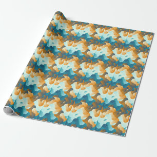 Vintages Wellenmuster, blau und braun. Geschenkpapier