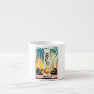 Vintages Weltmesse-Chicagoplakat 1933 Espressotasse