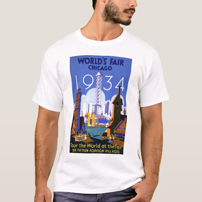 Vintages Weltmesse-Chicagot-shirt 1934 T-Shirt (Vorderseite)