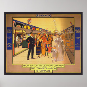Vintages Werbeplakat für den Londoner Untergrund Poster