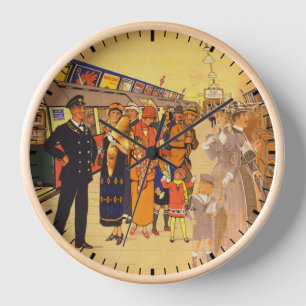 Vintages Werbeplakat für den Londoner Untergrund Uhr