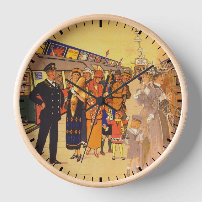 Vintages Werbeplakat für den Londoner Untergrund Uhr (Vorderseite)