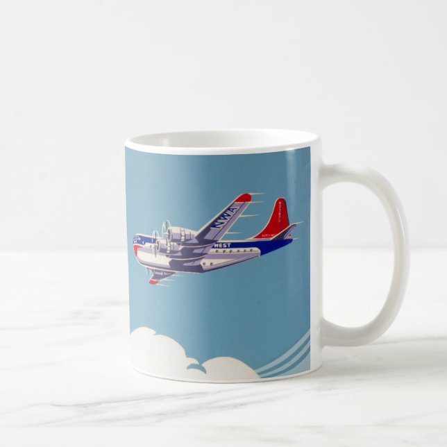 Vintages Werbeplakat für Northwest Airlines Kaffeetasse (Rechts)