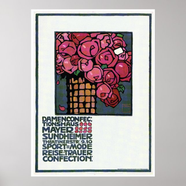 Vintages Werbeplakat: Rose - Ludwig Hohlwein Poster (Vorne)
