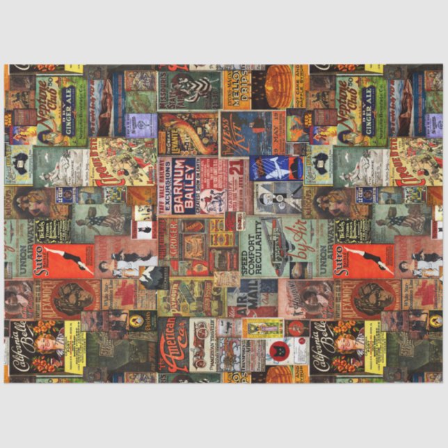 Vintages Werbezettel Seidenpapier (Vorderseite)