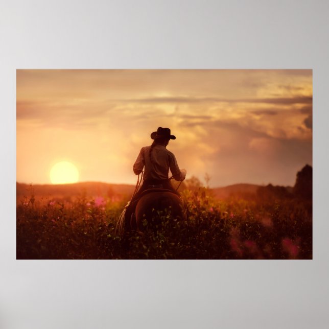 Vintages Western Cowboy-Portrait Poster (Vorne)