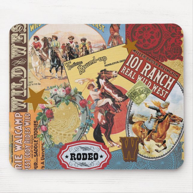 Vintages Westerncollage mousepad (Vorne)