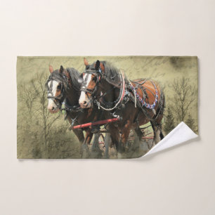 Vintages Wetter Clydesdale Postkarte Handtuch