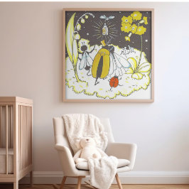 Vintages Whimsical Storybook Hochzeit im Wald Poster