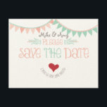 Vintages Whimsisches Bunting Save the Date<br><div class="desc">Vintages Whimsical Bunting Save the Date. Vintages Design mit Vintagem Rosa und Meeresfrüchten Grünbunte,  Liebesvögel und Liebe Herz mit der Phrase "Liebe ist alles,  was Sie brauchen". Perfektes Design für Paare,  die etwas Anderes gewollt haben. passende Artikel vorhanden. com</div>