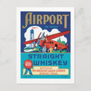 Vintages Whiskey-Lebensmittel-Etikett Postkarte