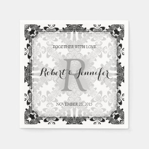 Vintages White+Black Tribal Vintag Paper Napkins Serviette