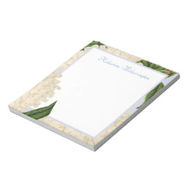 Vintages White Hydrangea Personalisiert Notepad Notizblock