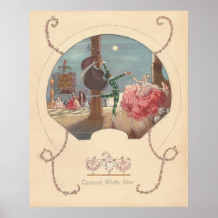 Vintages "White Star Cunard Menu" von 1947 Poster