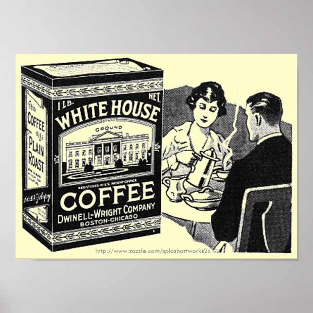 Vintages Whitehaus-Kaffeepapier Poster (Vorne)