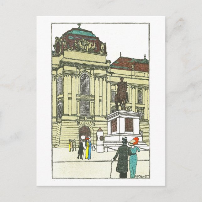Vintages Wien Josefsplatz Postcard Postkarte (Vorderseite)