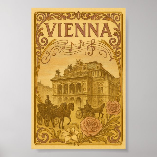 Vintages Wien Jugendstil Poster (Vorne)