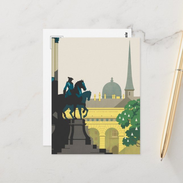 Vintages Wien-Österreich Joseph's Square Travel Postkarte (Vorderseite/Rückseite Beispiel)