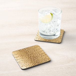 Vintages wildes Krokodilbraun-Alligatorleder Untersetzer