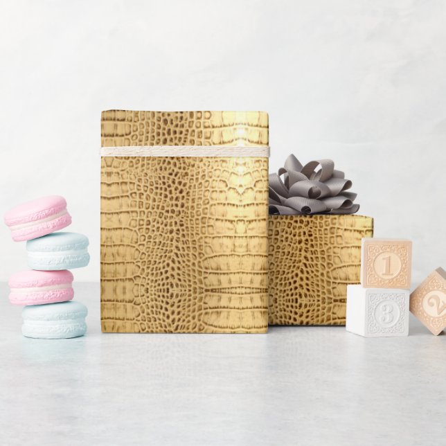 Vintages Wildkrokodillenleder Geschenkpapier (Babyparty)