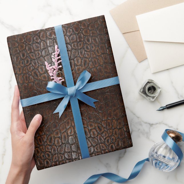 Vintages Wildkrokodillenleder Geschenkpapier (Schenken)
