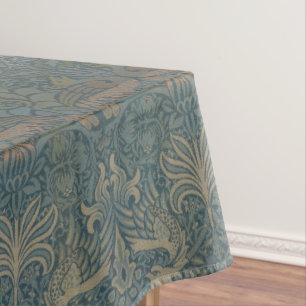 Vintages William Morris Pfau und Dragon Tischdecke
