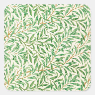 Vintages Willow Bough Ornament Illustration Quadratischer Aufkleber