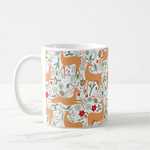 Vintages Winterhirschmuster. Weihnachtsba Kaffeetasse