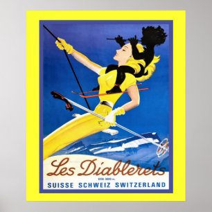 Vintages Wintersportort Poster