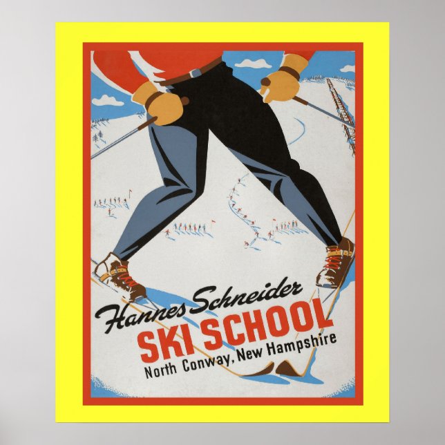 Vintages Wintersportort Poster (Vorne)