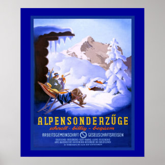 Vintages Wintersportort Poster
