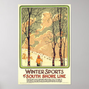 Vintages Wintersportreisenposter Poster