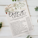 Vintages, winziges, blumiges Spiel unter Flyer<br><div class="desc">Over oder Under Brautparty Game. Kleine Blüten Vintage Sammlung. Botanische,  zarte und absolut winzige Aquarellfarben-Blume. In unserem Zazzle-Shop finden Sie passende Artikel,  um Ihre Veranstaltungskollektion abzuschließen!</div>