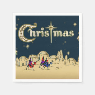 Vintages Wisemen/Wüsten-religiöses Weihnachten Serviette